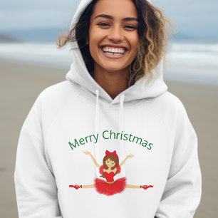 Ballerina Merry Christmas Ballet Hoodie