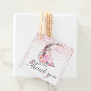 Ballerina Moon Pastel Pink Thank you Photo Favour Tags