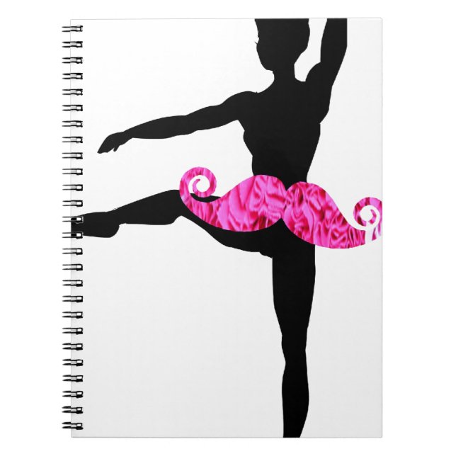 Ballerina Moustache Spiral Notebook (Front)