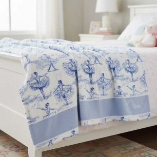 Ballerina Moves Pattern Blue ID738 Fleece Blanket