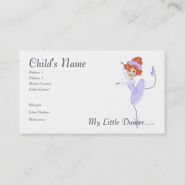 Ballerina Mummy/Daddy Cards (Front)