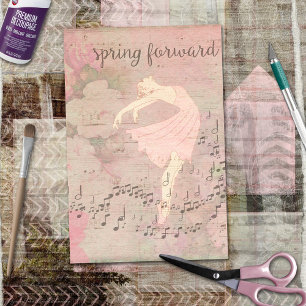 Ballerina Musical Spring Forward Decoupage Tissue Paper