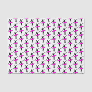 Ballerina Neon Ballet Dancer Silhouette Hot Pink Tissue Paper