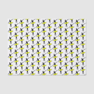 Ballerina Neon Ballet Dancer Silhouette Yellow Tissue Paper