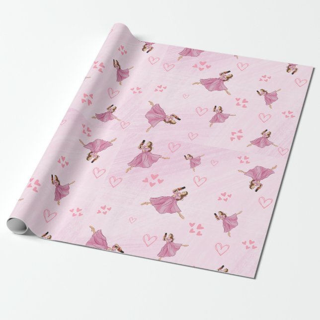 Ballerina Nutcracker Ballet Wrapping Paper (Unrolled)