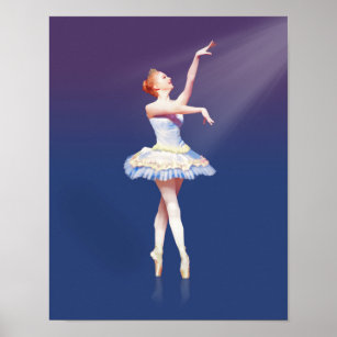 Ballerina On Pointe in Spotlight Poster