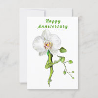 Ballerina Orchid Ballet Dancer Anniversary Card