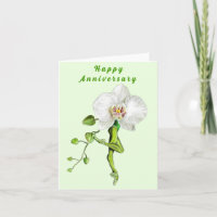 Ballerina Orchid Ballet Dancer Anniversary Card