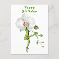 Ballerina Orchid Ballet Dancer Birthday Card