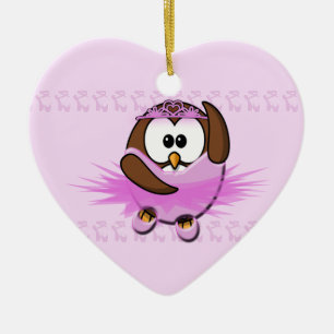 ballerina owl ceramic tree decoration