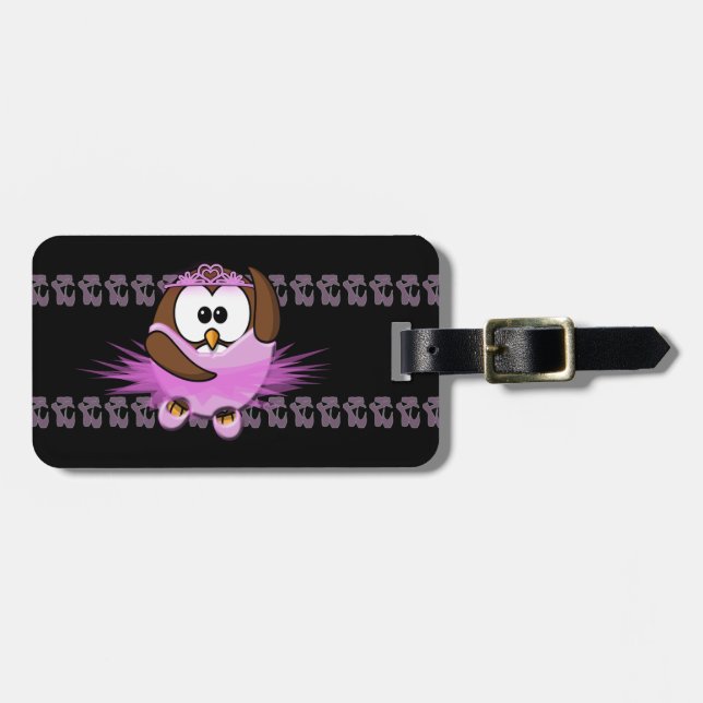 ballerina owl luggage tag (Front Horizontal)
