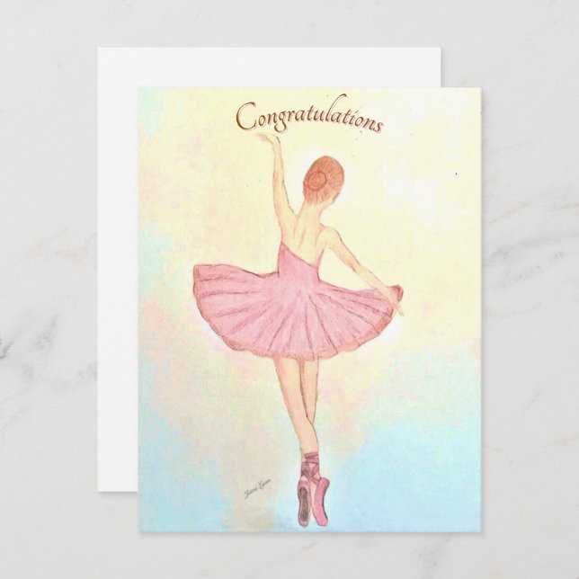 Ballerina Painting Greeting Card Personalise it (Front/Back)