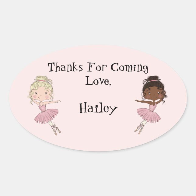Ballerina Party Thank You Sticker (Front)