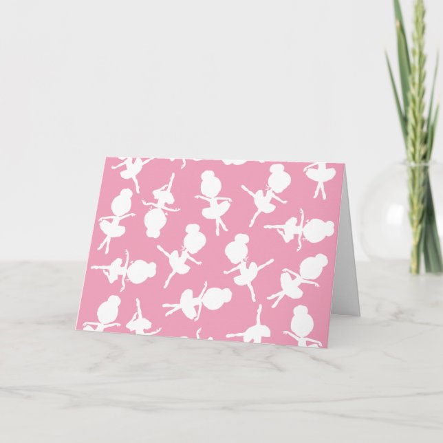 Ballerina Pattern, Ballet Girls, Ballet Dance Card (Front)