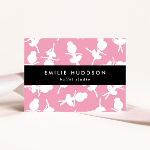 Ballerina Pattern, Ballet Teacher, Dance Studio Business Card