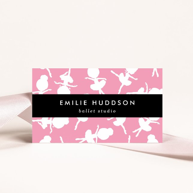 Ballerina Pattern, Ballet Teacher, Dance Studio Business Card (Creator Uploaded)