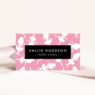 Ballerina Pattern, Ballet Teacher, Dance Studio Business Card