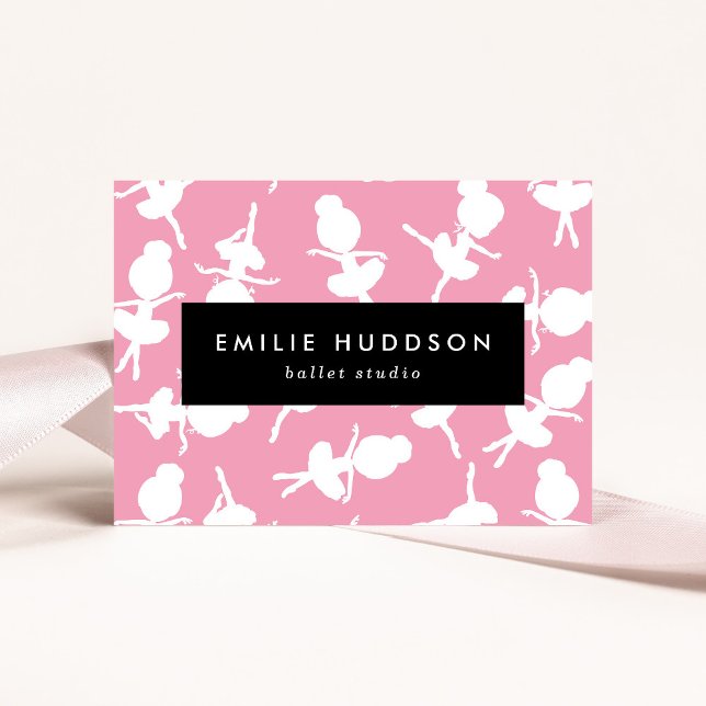 Ballerina Pattern, Ballet Teacher, Dance Studio Business Card (Creator Uploaded)
