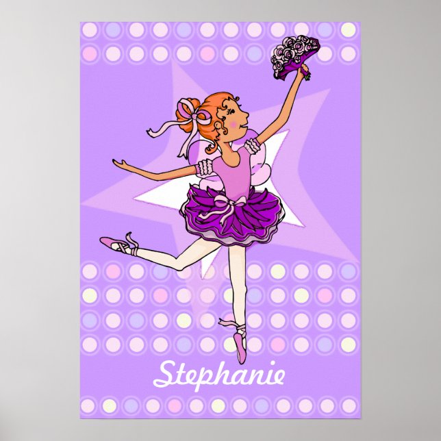 Ballerina peach - red hair girl "your name" poster (Front)