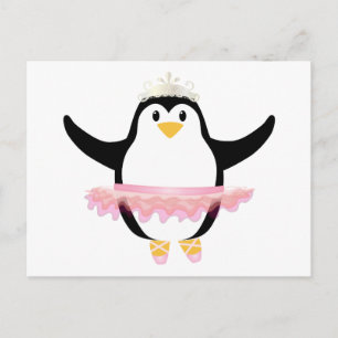 Ballerina Penguin Postcard