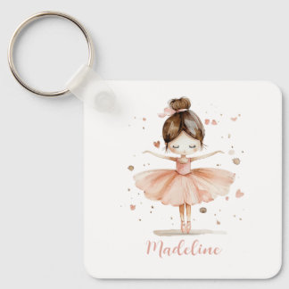 Ballerina Personalised Name Girly Key Ring