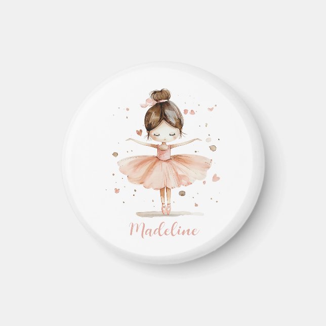 Ballerina Personalised Name Girly Magnet (Front)