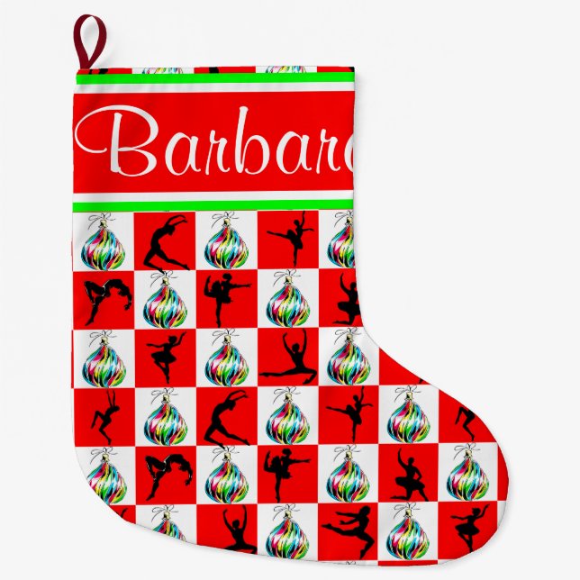 BALLERINA PERSONALIZED MERRY CHRISTMAS STOCKING (Front)