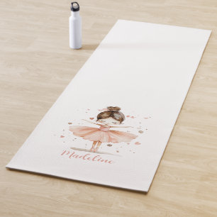 Ballerina Personalized Name Girly Yoga Mat