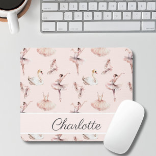 Ballerina Pink Ballet Shoes Personalised Name Mouse Pad
