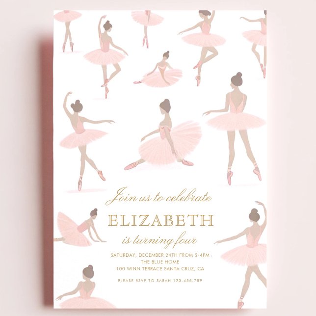 Ballerina Pink Birthday Invitation  (Creator Uploaded)