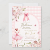 Ballerina Pink Gingham Floral Arch Baby Shower
