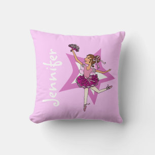 Ballerina pink - girls "your name" pillow
