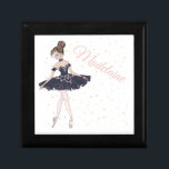 Ballerina Pink Gold Spots  Gift Box<br><div class="desc">A ballerina is the centre of this design. 
Surrounded by gold spots the name on the front is easily changed for your own personal design.</div>