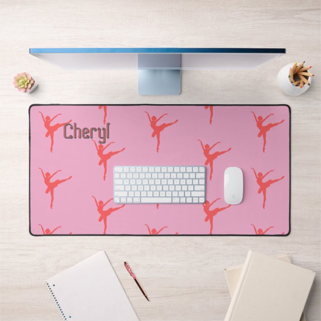 Ballerina. Pink. Personalised Desk Mat (Office 1)