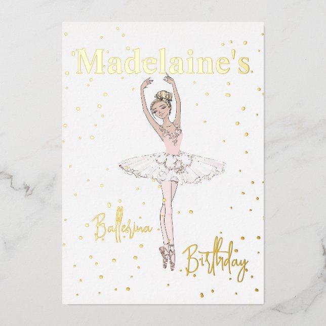 Ballerina Pink TuTu Girls Birthday Party  (Front)