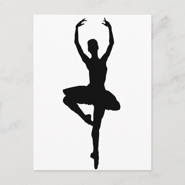 BALLERINA PIROUETTE (ballet dance silhouette) ~~ Postcard (Front)