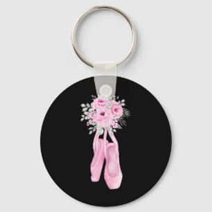 Ballerina Pointe Shoes Flowers Ballet Dancer Sprin Key Ring
