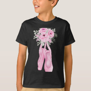 Ballerina Pointe Shoes Flowers Ballet Dancer Sprin T-Shirt