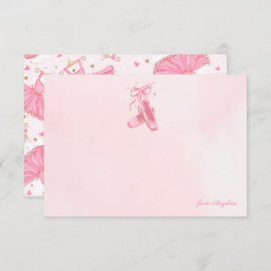 Ballerina Pointe Shoes Tutu Personalised Note Card