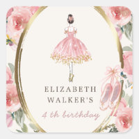 ballerina princess floral blush birthday party