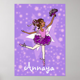 Ballerina purple dark girl star "name" poster
