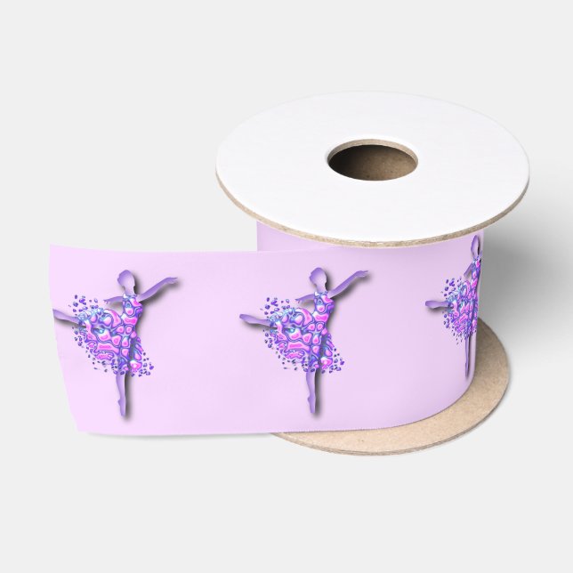 Ballerina Purple Ribbon Ballet Dancer Girl Satin Ribbon (Spool)