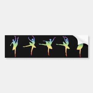Ballerina - Rainbow 1 Bumper Sticker