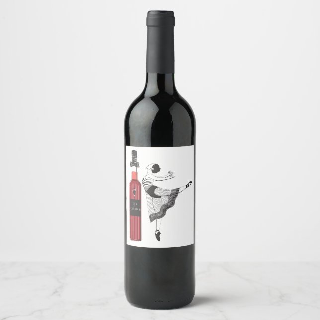 Ballerina, red gentleman, wine labels. label (Front)