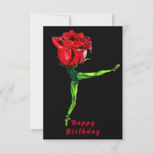 Ballerina Rose Ballet Dance Birthday Card