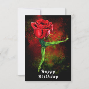 Ballerina Rose Ballet Dancer Birthday Card