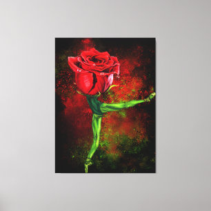 Ballerina Rose Ballet Dancer Canvas Print Painting