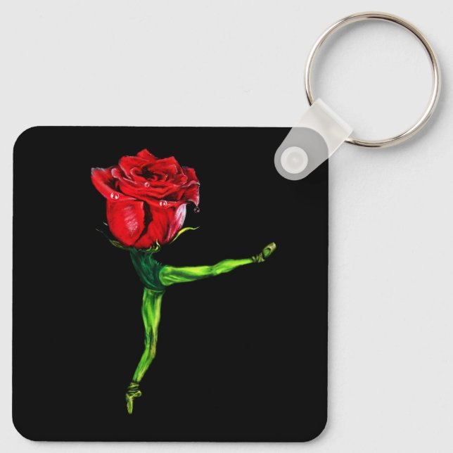 Ballerina Rose Ballet Dancer Keychain (Back)
