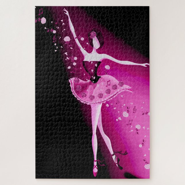 Ballerina & Roses Pink Jigsaw Puzzle (Vertical)