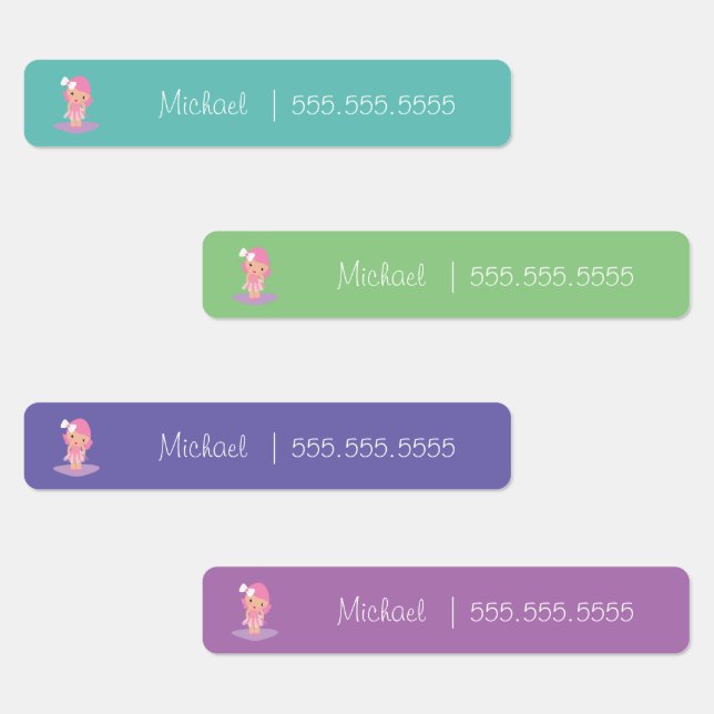 Ballerina School Class Lunch Name Number Labels (Group)